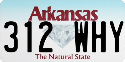 AR license plate 312WHY