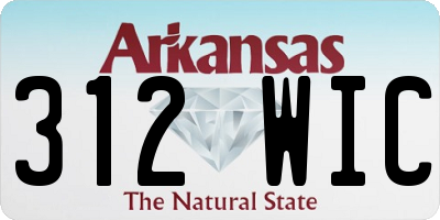 AR license plate 312WIC
