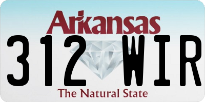 AR license plate 312WIR
