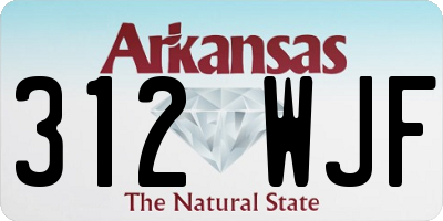 AR license plate 312WJF