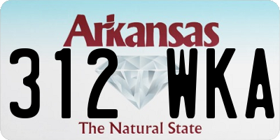 AR license plate 312WKA