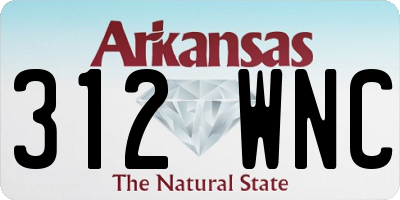 AR license plate 312WNC