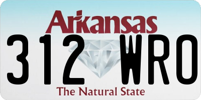 AR license plate 312WRO