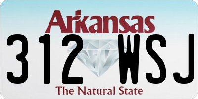 AR license plate 312WSJ