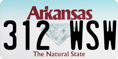 AR license plate 312WSW