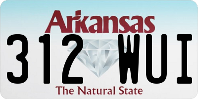 AR license plate 312WUI