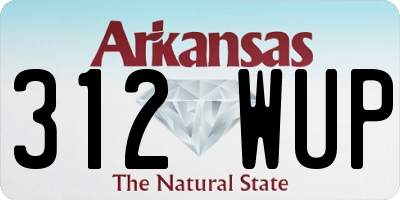 AR license plate 312WUP