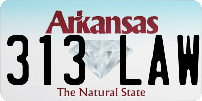AR license plate 313LAW