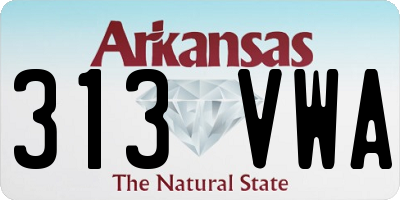 AR license plate 313VWA