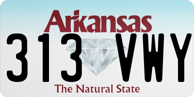 AR license plate 313VWY
