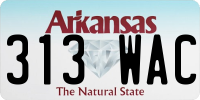 AR license plate 313WAC