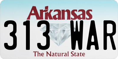 AR license plate 313WAR