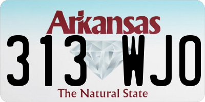 AR license plate 313WJO