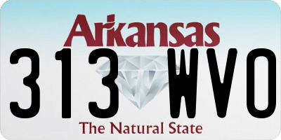 AR license plate 313WVO