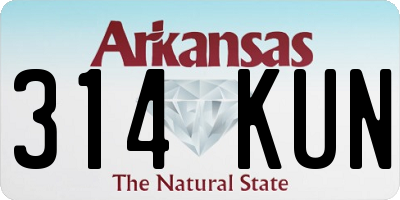 AR license plate 314KUN