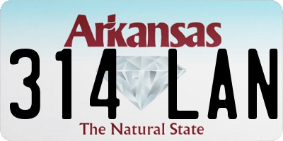 AR license plate 314LAN