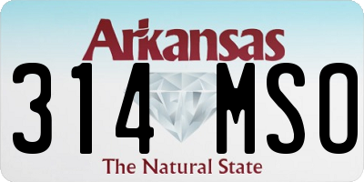 AR license plate 314MSO
