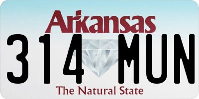 AR license plate 314MUN