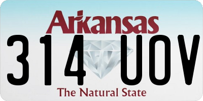 AR license plate 314UOV