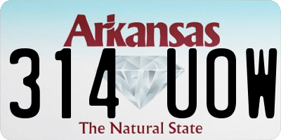 AR license plate 314UOW