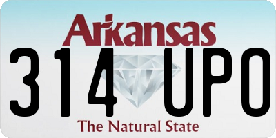 AR license plate 314UPO