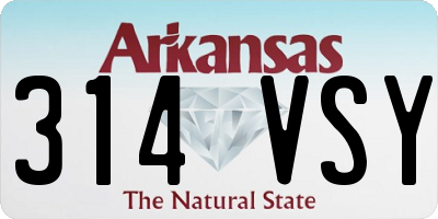 AR license plate 314VSY