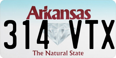 AR license plate 314VTX