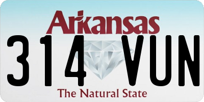AR license plate 314VUN