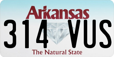 AR license plate 314VUS