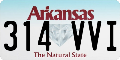 AR license plate 314VVI