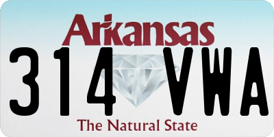 AR license plate 314VWA