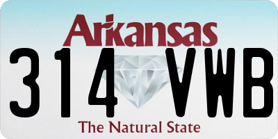 AR license plate 314VWB