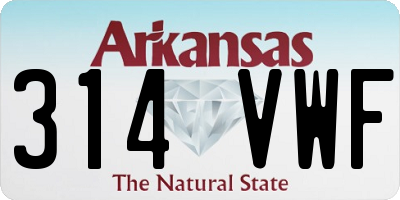 AR license plate 314VWF