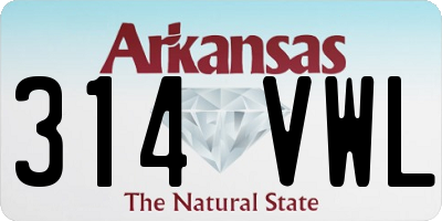 AR license plate 314VWL