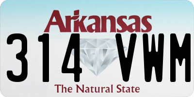 AR license plate 314VWM