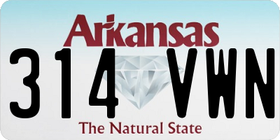 AR license plate 314VWN
