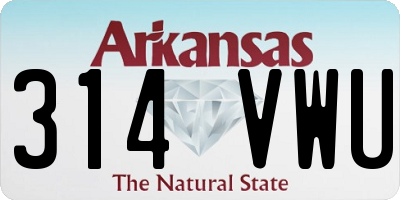 AR license plate 314VWU