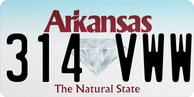 AR license plate 314VWW