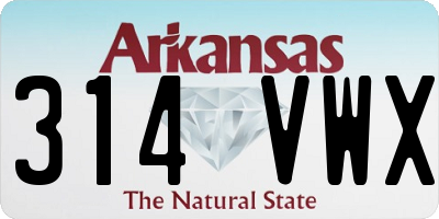 AR license plate 314VWX