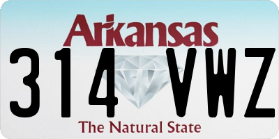 AR license plate 314VWZ