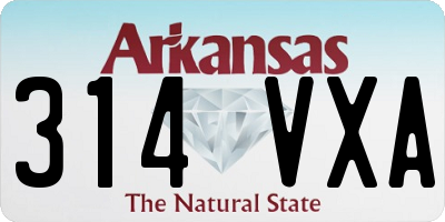 AR license plate 314VXA