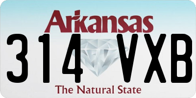 AR license plate 314VXB