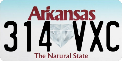 AR license plate 314VXC