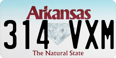 AR license plate 314VXM