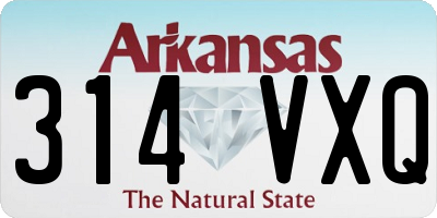 AR license plate 314VXQ