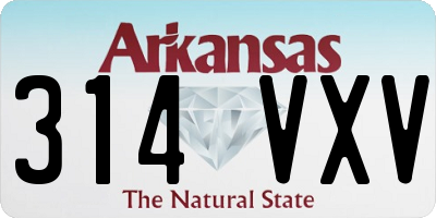 AR license plate 314VXV