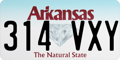 AR license plate 314VXY