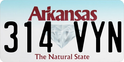AR license plate 314VYN
