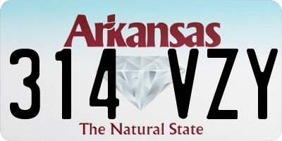 AR license plate 314VZY