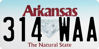 AR license plate 314WAA